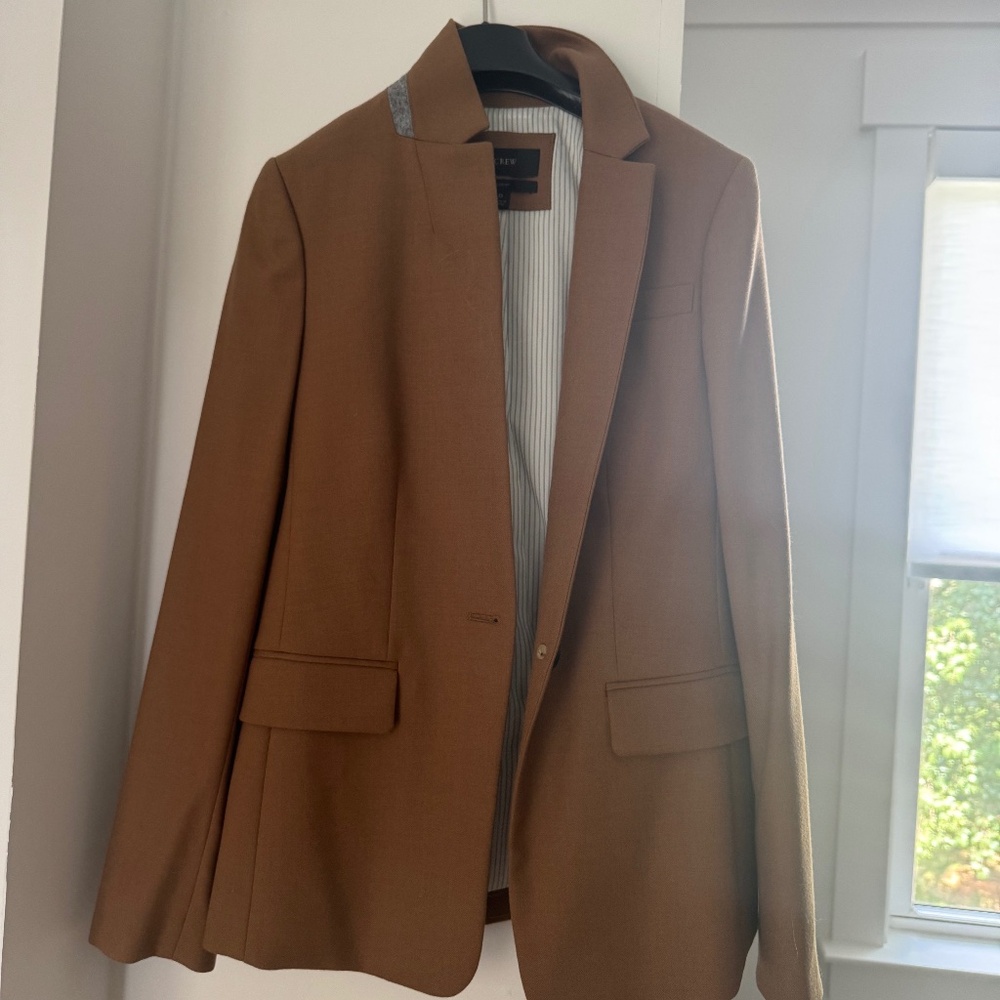 J. Crew Women's Regent Wool Blazer Camel Tan Size 0